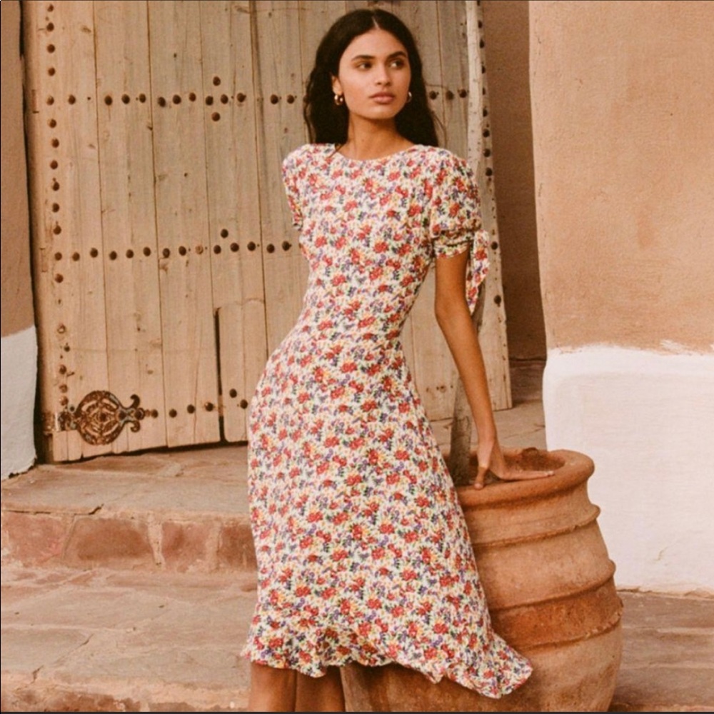 FAITHFULL THE BRAND Emilia Midi Dress in Lumina